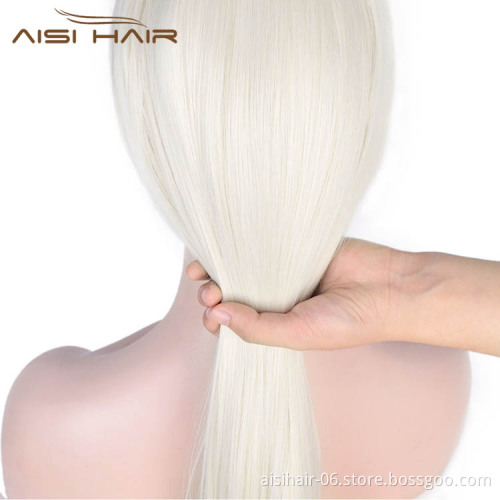 Long Blonde Wig Lace Front Wig Silky Heat Resistant Synthetic Fiber Straight Lace Frontal Wigs For Women